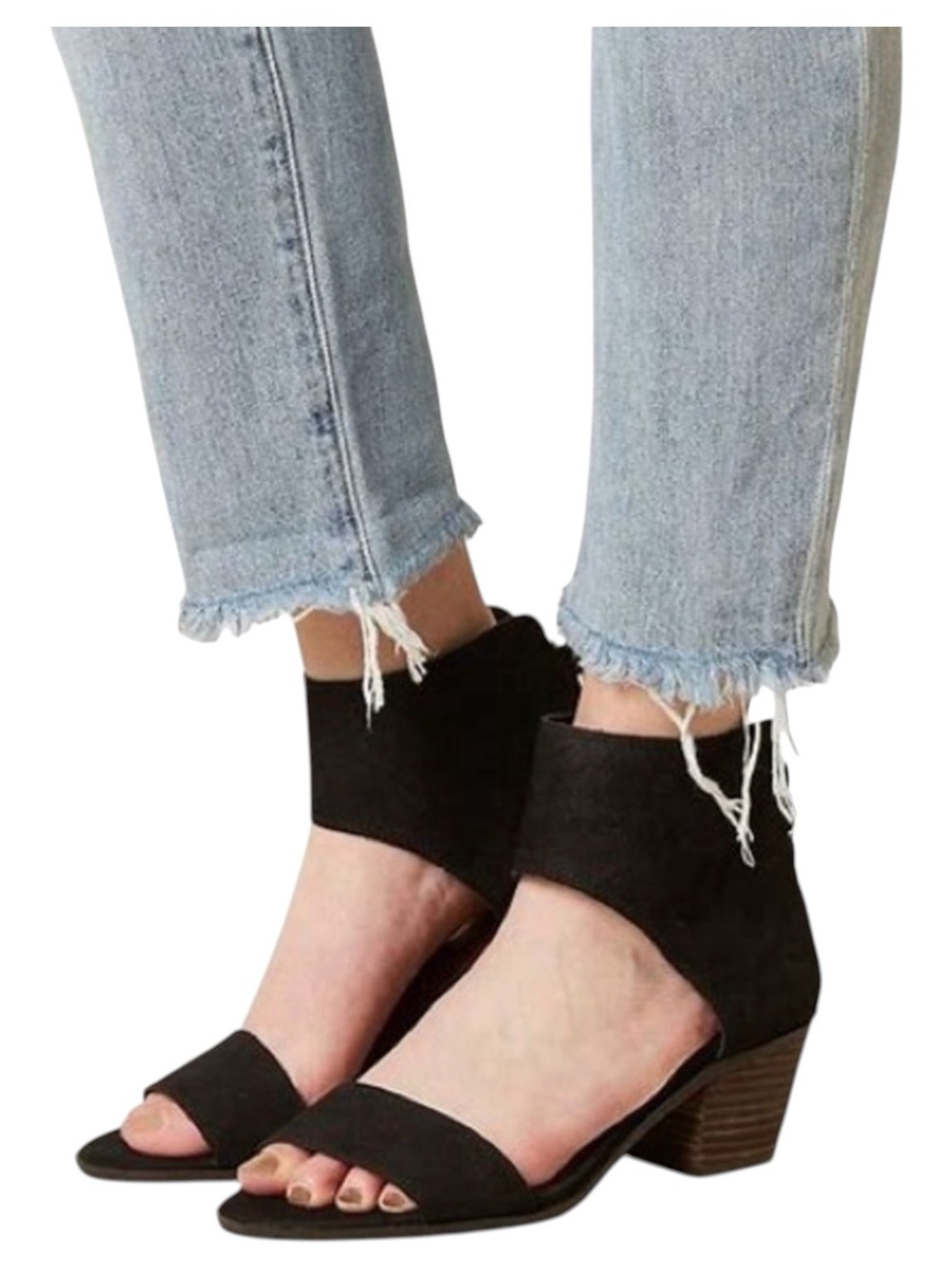 Lucky Brand Womens Barbina Black Leather Sandals 6.5